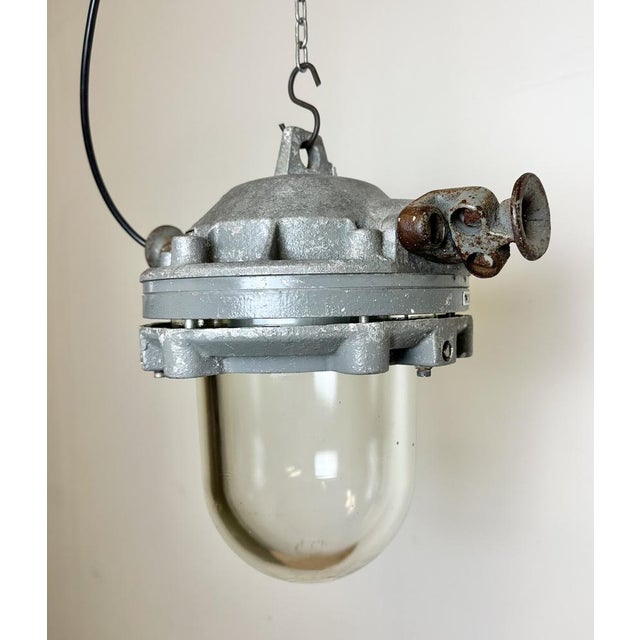 Dark Grey Cast Aluminium Explosion Proof Lamp from Elektrosvit, 1970s For Sale - Image 10 of 18