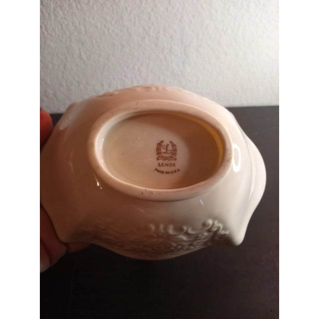 This is a STUNNING Lenox Ivory Beige Fine Porcelain 6" Decorative Basket. Procured at auction BOX 23