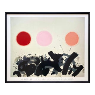 Adolph Gottlieb Vintage 1998 Abstract Expressionist Lithograph Print Framed Modernist Poster " Apaquogue " 1961 For Sale
