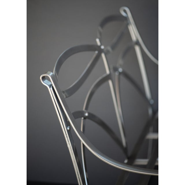 English Garden Seat or Bench of Painted Metal in the Regency Style For Sale - Image 10 of 12