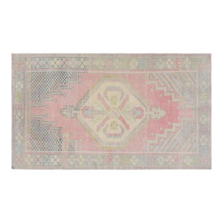 Vintage Turkish Anatolian Hand Knotted Wool Rug, 3'7''x6'3'' For Sale