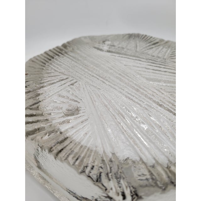 Blenko Vintage Large Blenko Textured Ice Block Ashtray For Sale - Image 4 of 6