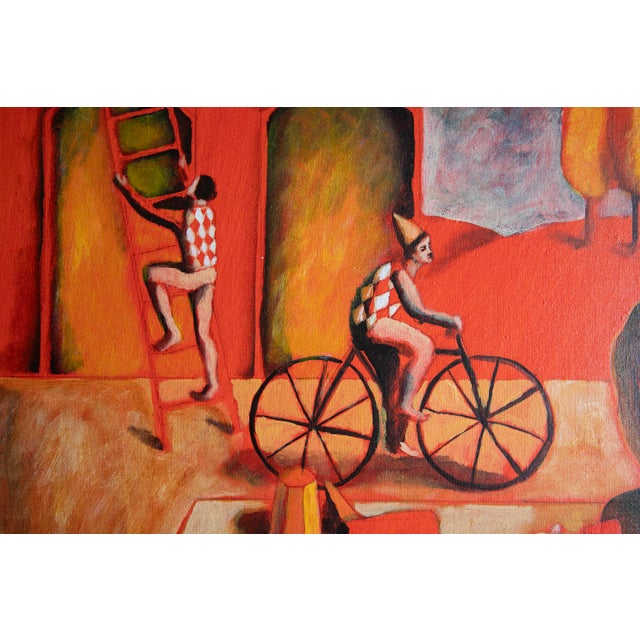 Surrealism Late 20th Century Alejandro Arrepol - (B 1971) - Chile - Circus of Everyday Life - Oil on Canvas For Sale - Image 3 of 5