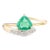 Green Emerald & Diamond Wedding Ring Size 6.5 For Sale