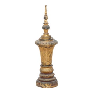 Tall & Slim Gold Thayo Stupa For Sale