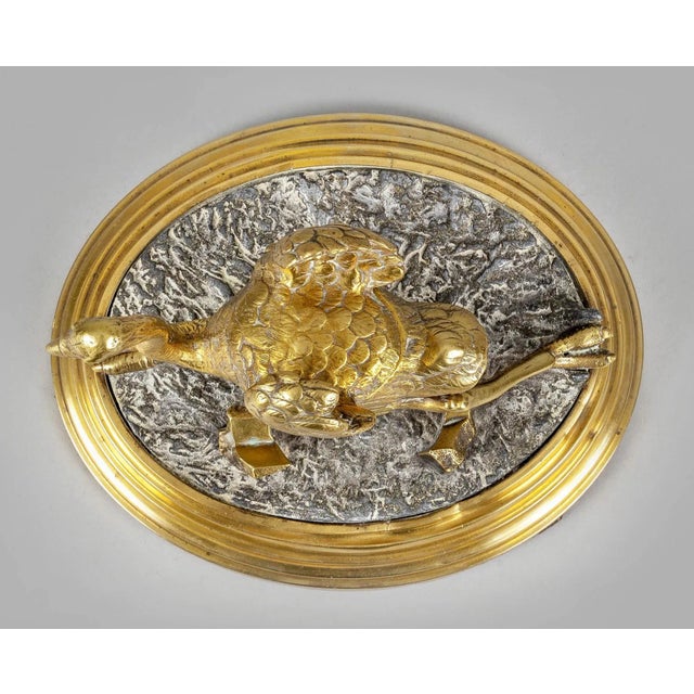 Mid 19th Century Gilded Bronze Ostrich Inkwell For Sale - Image 9 of 11