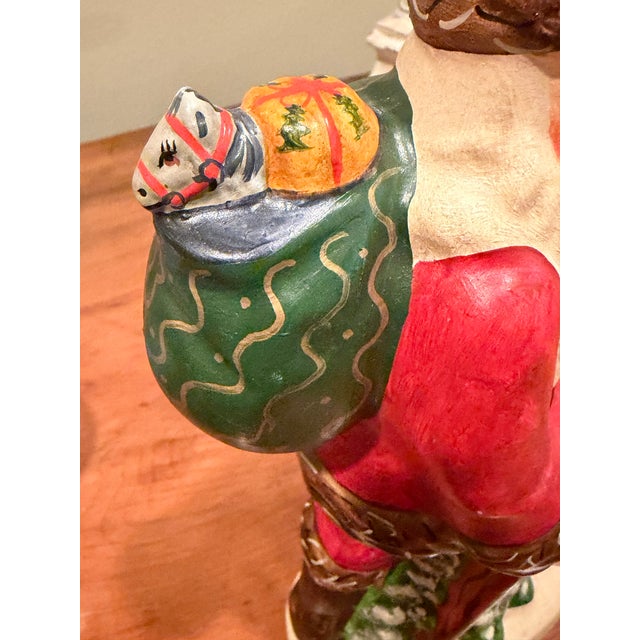 Folk Art Vaillancourt Folk Art “Father Christmas With Walking Stick” For Sale - Image 3 of 8