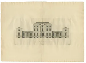 White, Illustration of Sandon Hall, 1770, Print
