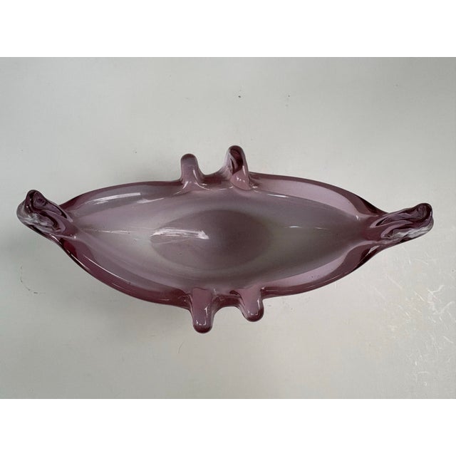 Mid-Century Italian Sommerso Art Glass Centerpiece Bowl Attributed to Murano For Sale - Image 10 of 10