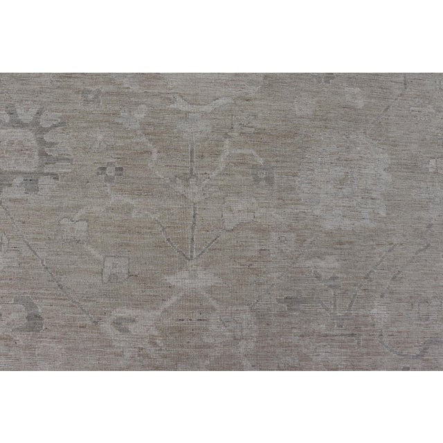 Muted Oushak Rug With Soft Taupe Field and Subtle Ivory Pattern For Sale - Image 11 of 14