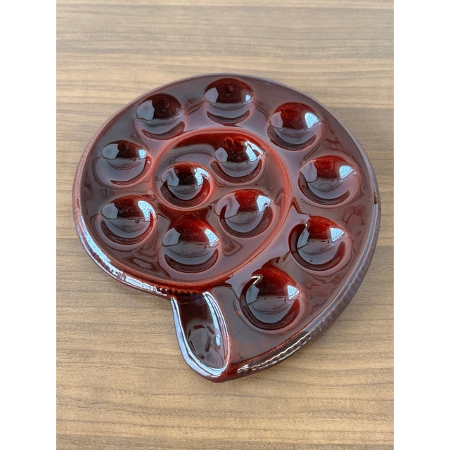 French Majolica Snail Appetizer Plate from St. Clement, 1970s For Sale - Image 7 of 11