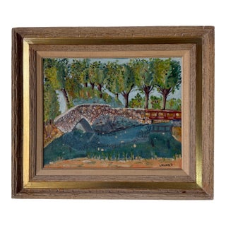 1960's I. Malvin Impressionist Landscape Oil Painting on Masonite Board - Framed For Sale