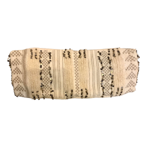Rh Teen Moroccan Wedding Decorative Lumbar Pillow Cover Handwoven Cotton Wool Sequins Bands Accented 13”x 34”