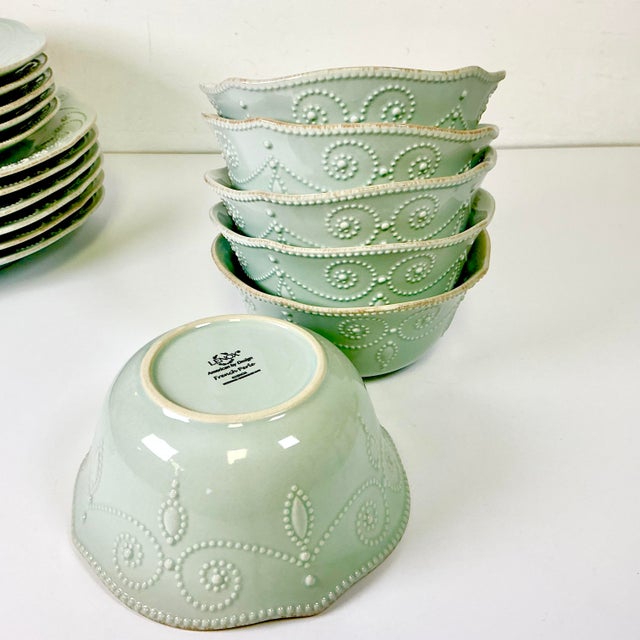 Art Nouveau Americana Lenox French Perle Ironstone Dinnerware - Set of 23 For Sale - Image 12 of 18