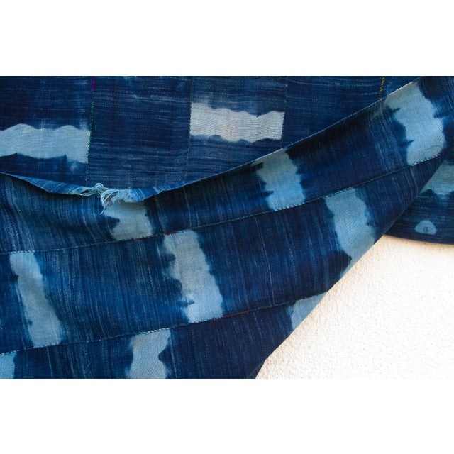 Indigo Crest Mud Cloth Throw For Sale In Los Angeles - Image 6 of 7