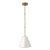 Thomas O'Brien for Visual Comfort Signature Goodman Petite Hanging Shade in Hand-Rubbed Antique Brass with Antique White Shade For Sale