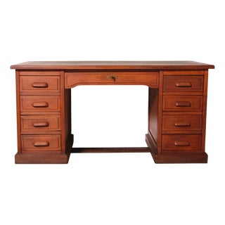 Vintage Italian Nine-Drawer Desk, 1940s For Sale