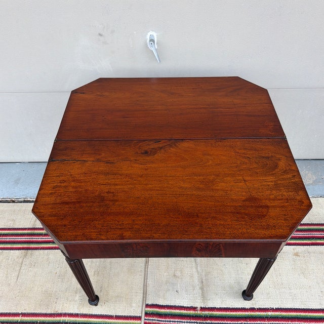 Antique Mahogany Sheraton Flip Top Game Table, Salem or Boston, Massachusetts, Circa 1810s For Sale - Image 12 of 12