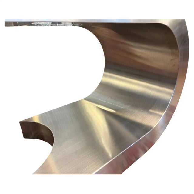 Vintage Italian Diapason Desk in Brushed Stainless Steel by Marzio Cecchi for Studio Most For Sale - Image 6 of 11