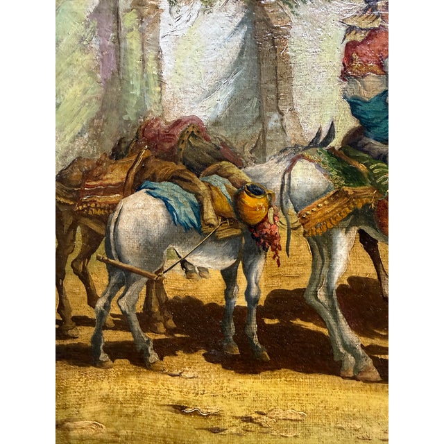 A 19th C. European Oil on Canvas Painting Set in an Ornate Frame For Sale - Image 4 of 10