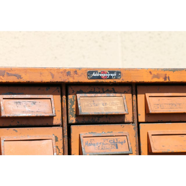 Vintage Addressograph Industrial Steel Metal 133 Drawer Parts & File Cabinet For Sale - Image 9 of 18