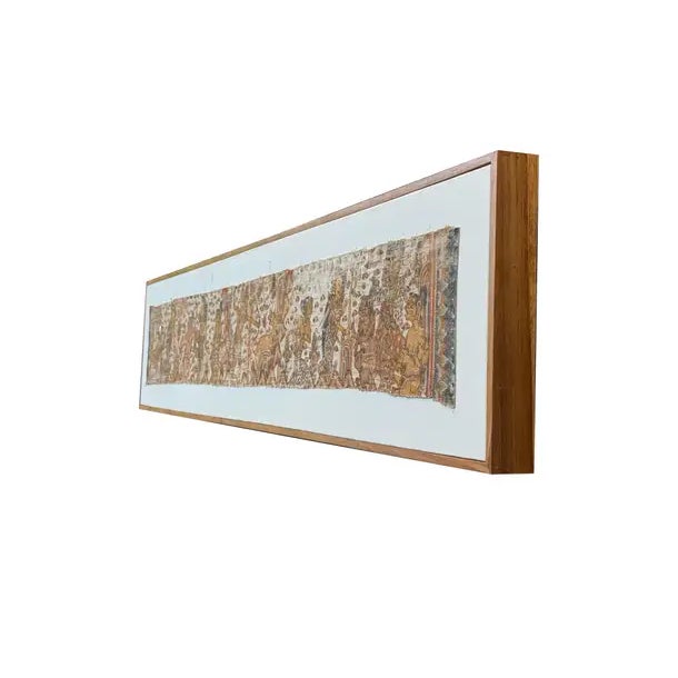 Bali Hindu Textile Framed 'Kamasan' Painting, Indonesia C. 1900 For Sale - Image 6 of 14