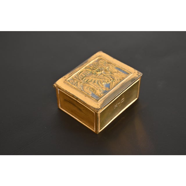 Tiffany Studios Tiffany Studios New York Bookmark Bronze Doré Stamp Box For Sale - Image 4 of 12
