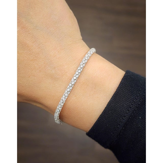Modern 7.47 Ct Diamond Eternity Bracelet For Sale - Image 3 of 8