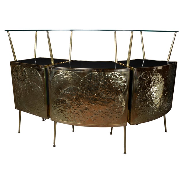 Italian Dry Bar in Black Murano Glass and Brass from Justfurnituress SRL For Sale - Image 10 of 10