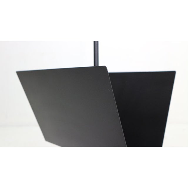 Minimalistic Black Metal Magazinine Rack by Porada Arredi, Italy, 1980s For Sale - Image 12 of 18