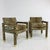 Textile Leopard Parsons Chairs With Brass Sabots, Custom - A Pair For Sale - Image 7 of 12