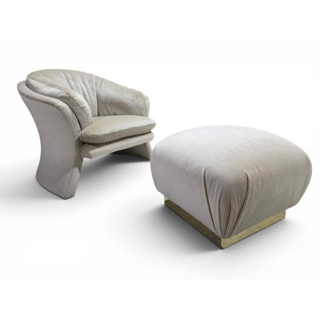 Vintage Postmodern Vladimir Kagan Style Sculptural Lounge Chair Newly Reupholstered For Sale - Image 11 of 11