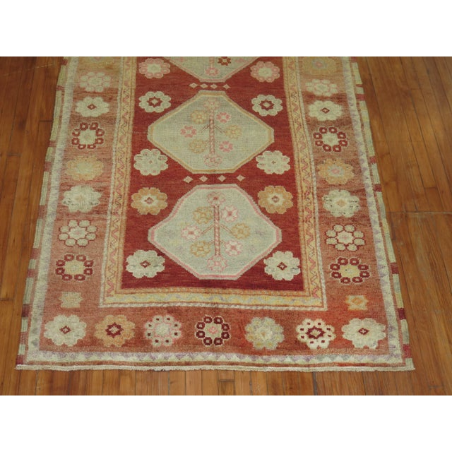 Turkish Mid 20th Century Red Turkish Anatolian, 4'2'' X 9'2'' For Sale - Image 3 of 6