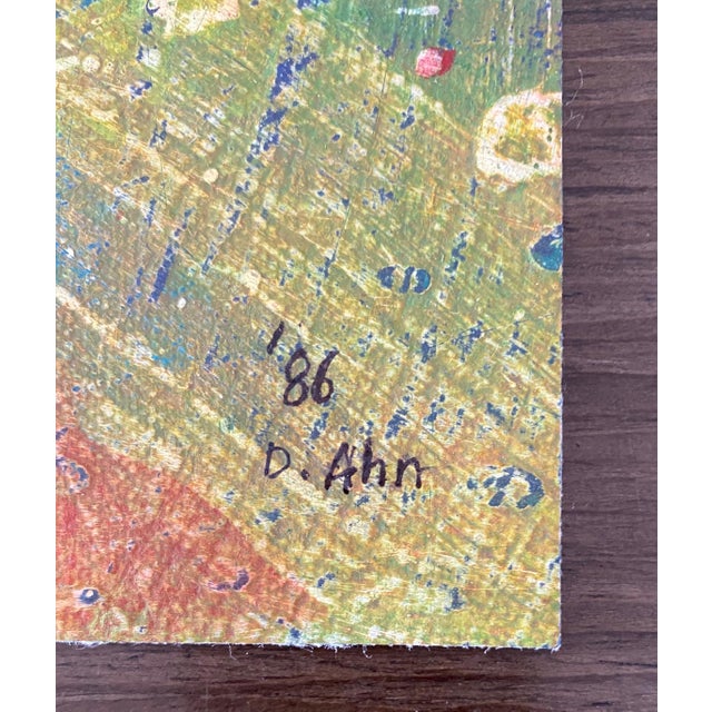 Late 20th Century Don Ahn, Gestural Abstraction, Miniature Abstract Expressionist Korean Modernist Painting, 1986 For Sale - Image 5 of 9