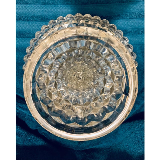 1930s Art Deco Clear Crystal Geometric Pie or Cake Dish For Sale - Image 4 of 9