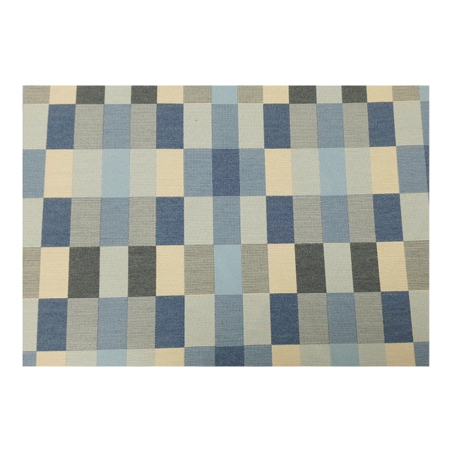 1.6 Yard Pollack Best Mate High Seas Sunbrella Blue Cream Indoor Outdoor Upholstery Fabric For Sale