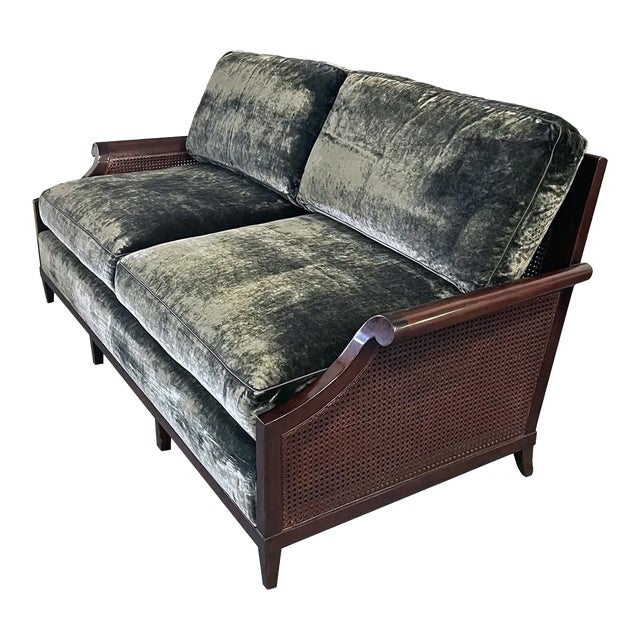 Hamilton Sofa in George Spencer Green Velvet Upholstery From the Madeline Stuart Collection For Sale