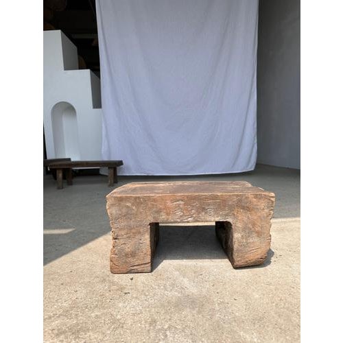 Stool in Organic Monoxyl Raw Asian Teak For Sale - Image 16 of 18