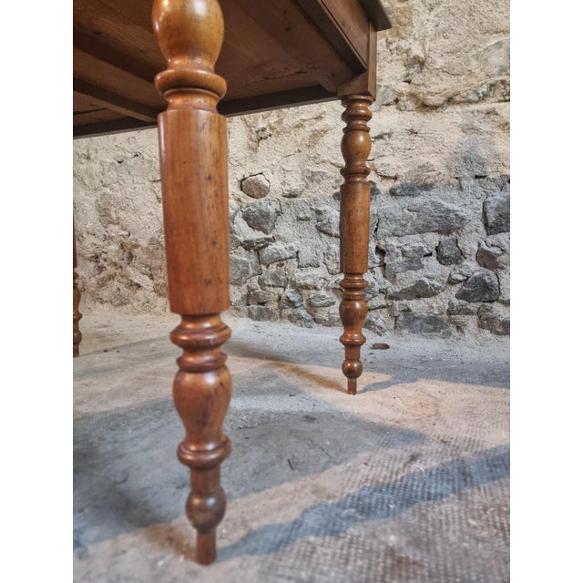 Antique French Oak Desk Table with Drawers, 1920s For Sale - Image 18 of 18