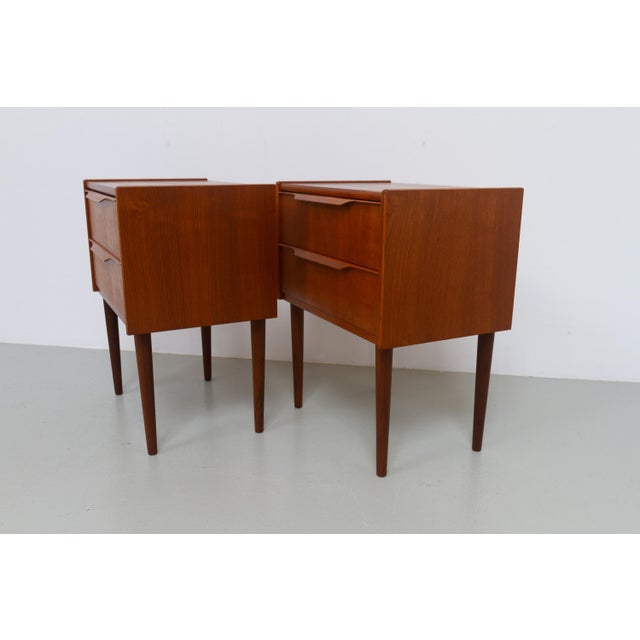 Wood Danish Modern Teak Nightstands by A. Bjerrum & Søn, 1960s, Set of 2 For Sale - Image 7 of 18