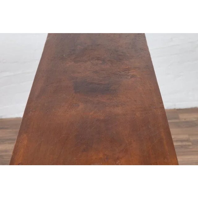 Rustic Indonesian Wooden Console Table For Sale - Image 12 of 13