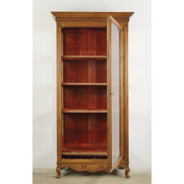 Traditional Vintage European Beveled Glass Wood Vitrine For Sale - Image 3 of 16