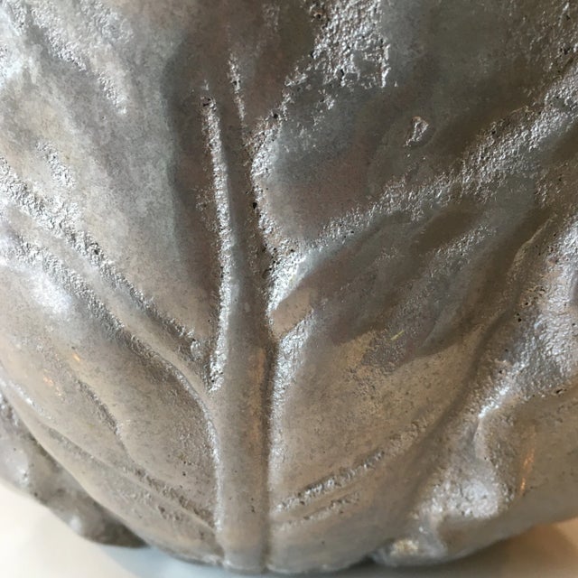 Traditional Silver Textured Metal Leaf Bowl For Sale - Image 3 of 10