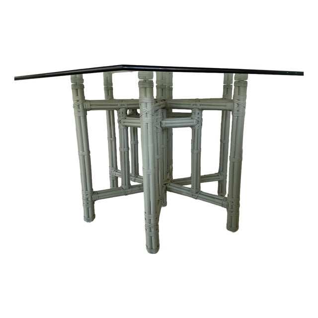 Vintage Coastal McGuire Style Dining Table For Sale