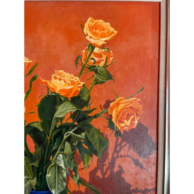 "Roses in Cobalt Vase" by Bernique Longley For Sale In San Francisco - Image 6 of 9