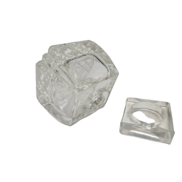 Glass Vintage Art Deco Crystal Inkwell, Germany, 1930s For Sale - Image 7 of 9