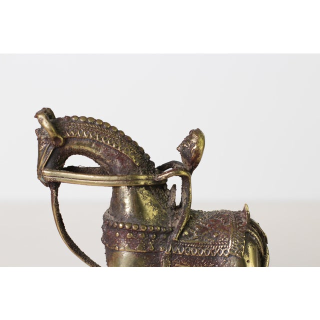 Antique Indian Brass Temple Horse on Wheels With Rider For Sale In Lexington, KY - Image 6 of 15