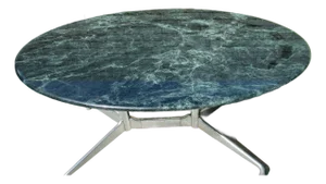 Late 20th Century Attributed Eames Aluminum Group Table by Herman Miller, Marble Top