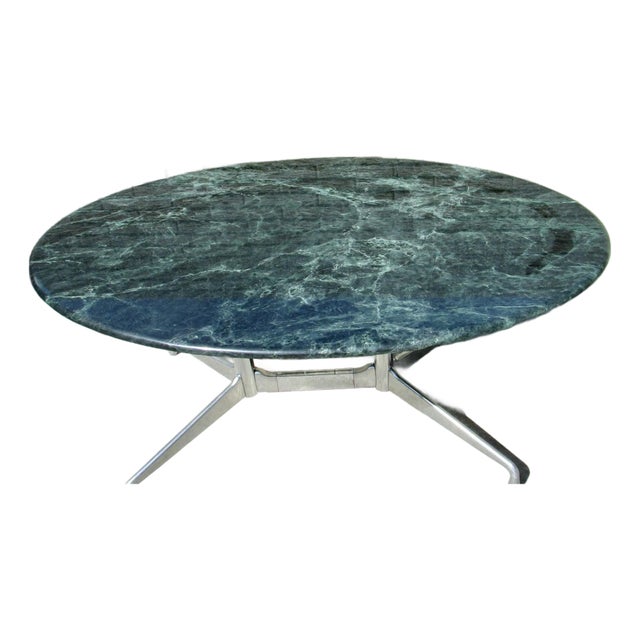 Late 20th Century Eames Aluminum Group Table by Herman Miller, Marble Top For Sale