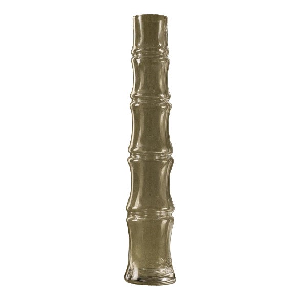 Vintage Italian Bamboo-Shaped Glass Vase, 1980s For Sale
